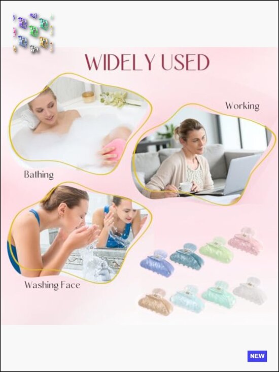 80 Large Acrylic Hair Claw Clips Non Slip Hair Clamps Cute DIY Hairclips Bulk